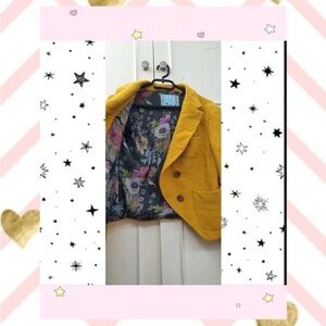 Yellow Blazer with Floral Lining